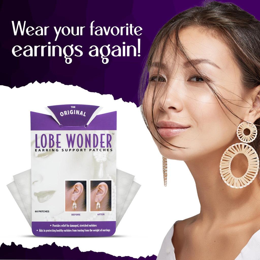 Lobe Wonder The ORIGINAL Earring Support Patches – 60 Clear & Latex-Free
