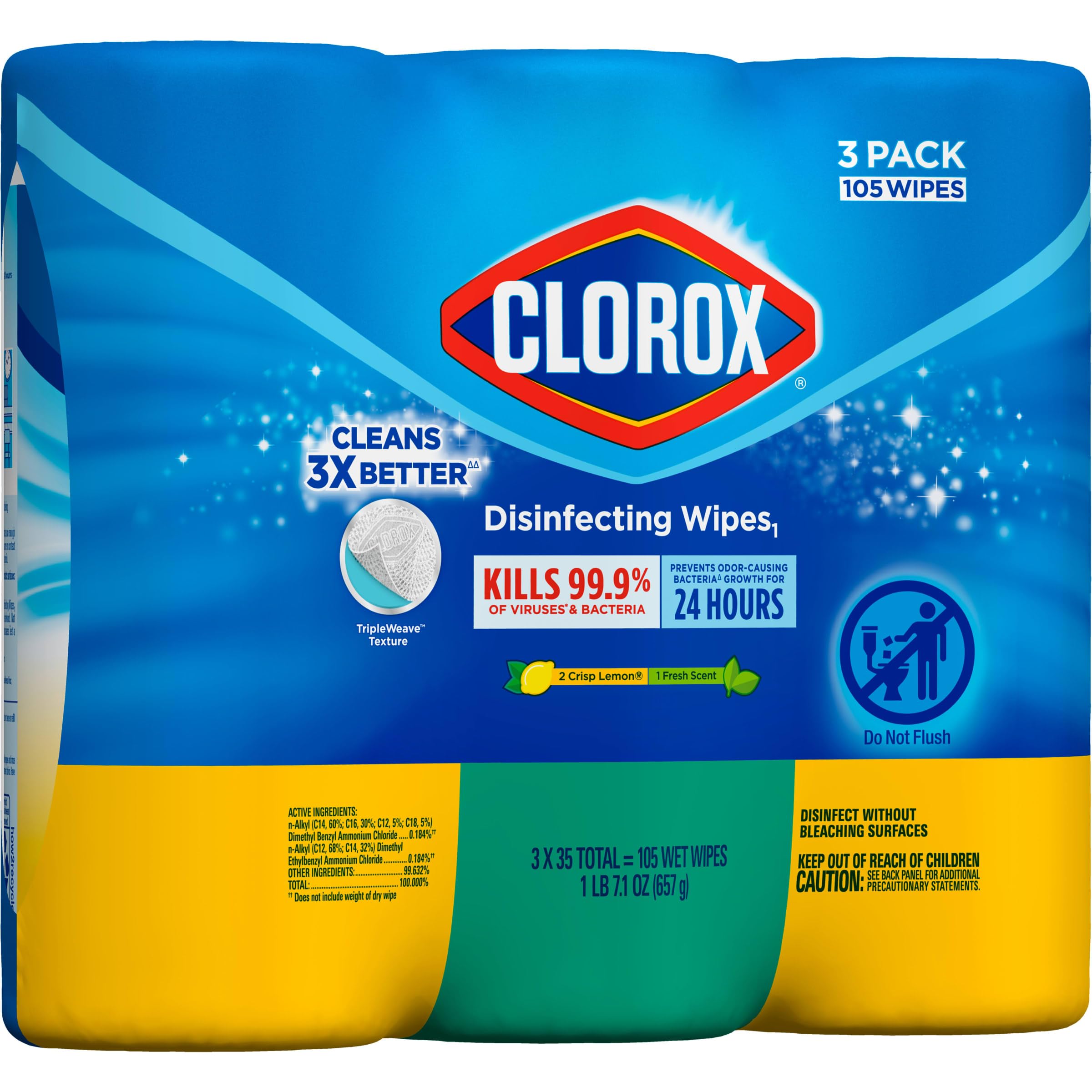 Buy now Clorox 30112 Disinfecting Wipe, Fresh/Lemon Fresh Scent (525 Count) at indiglob india