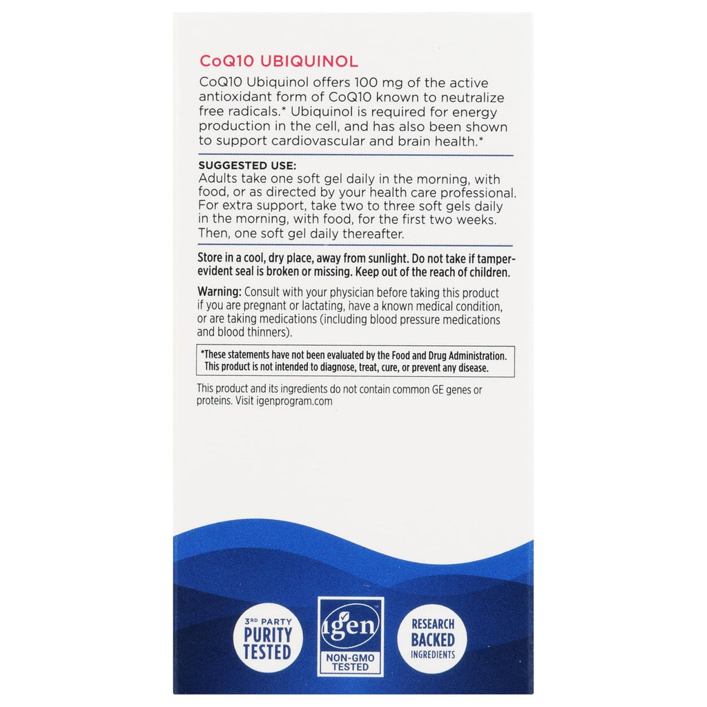 Nordic Naturals CoQ10 Ubiquinol, 100 mg, Heart Health - 60 Count