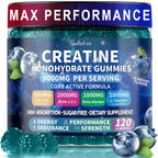 Creatine Monohydrate Gummies 5000mg for Women & Men,120 Count | Blended BCAA, Beta-Alanine, L-Taurine & L-Carnitine Plus B6 B12,Chewable Pre-Workout, Boost Stamina,Ease Muscle Soreness