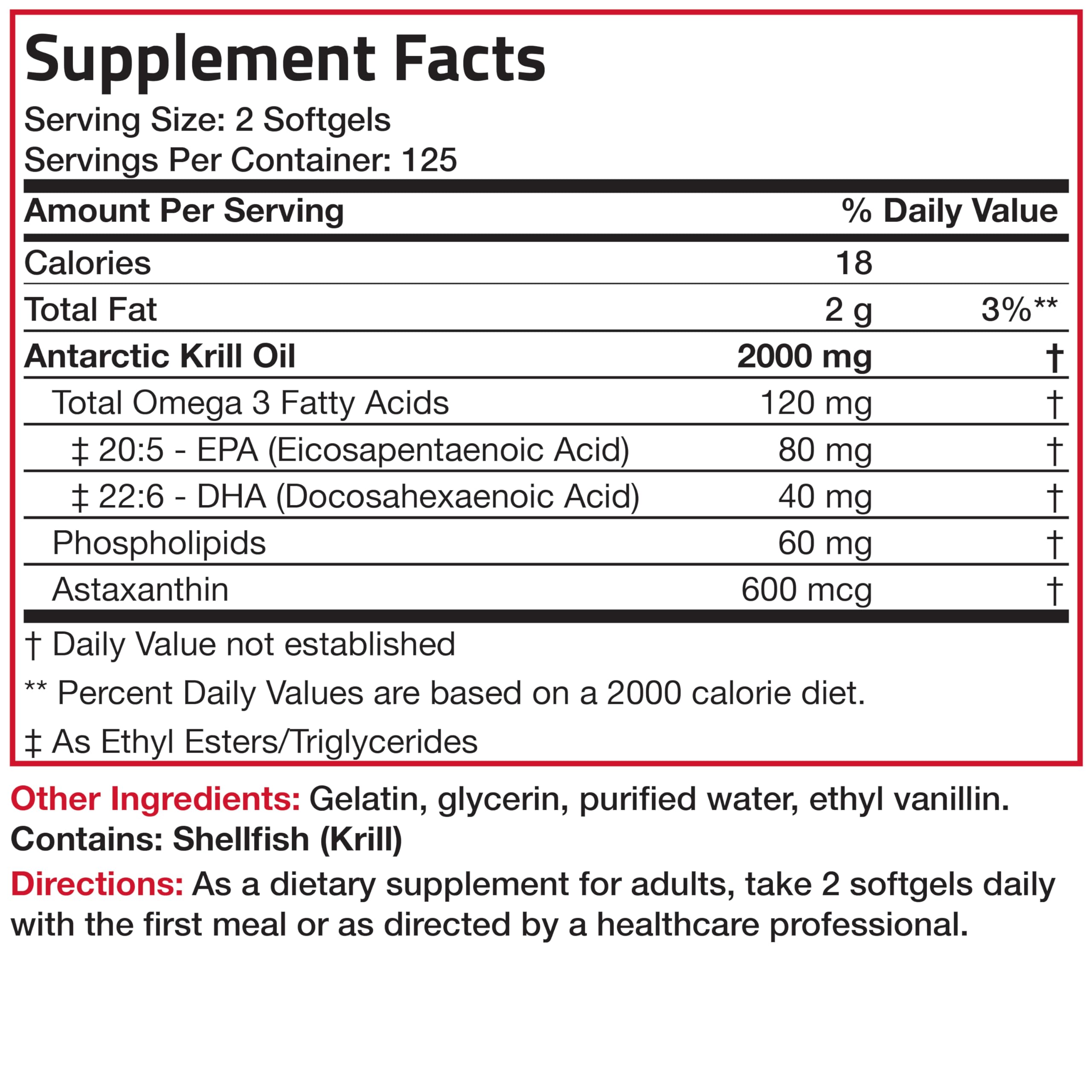 Bronson Antarctic Krill Oil 2000 mg with Omega-3s, 250 Softgels | Heavy Metal Tested, with EPA, DHA, Astaxanthin and Phospholipids, Non-GMO, Gluten Free, Soy Free