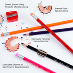KALOUR 50 Colors Erasable Colored Pencils Set - Easy to Erase, Vibrant and Smooth Coloring Pencils with Erasers - Ideal for Drawing, Sketching, and Coloring Books -Perfect for Adults Beginners Artists
