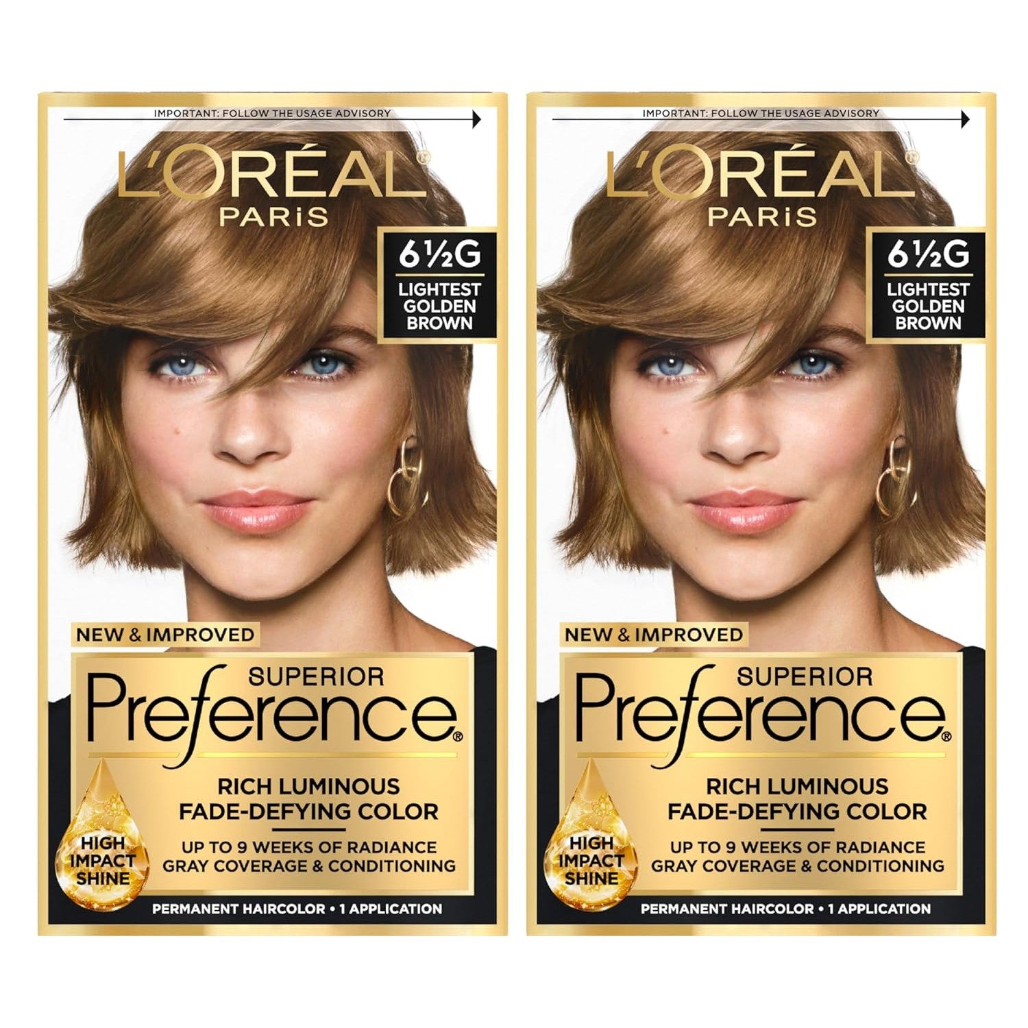 Buy now L'Oreal Paris Superior Preference Luminous Fade-Defying Permanent Hair Color, Hair Dye For Up to 9 Weeks of Radiance, Light Ash Blonde 9A, 1 Hair Dye Kit 6.5G Lightest Golden Brown 1 Count (Pack of 2) at indiglob india