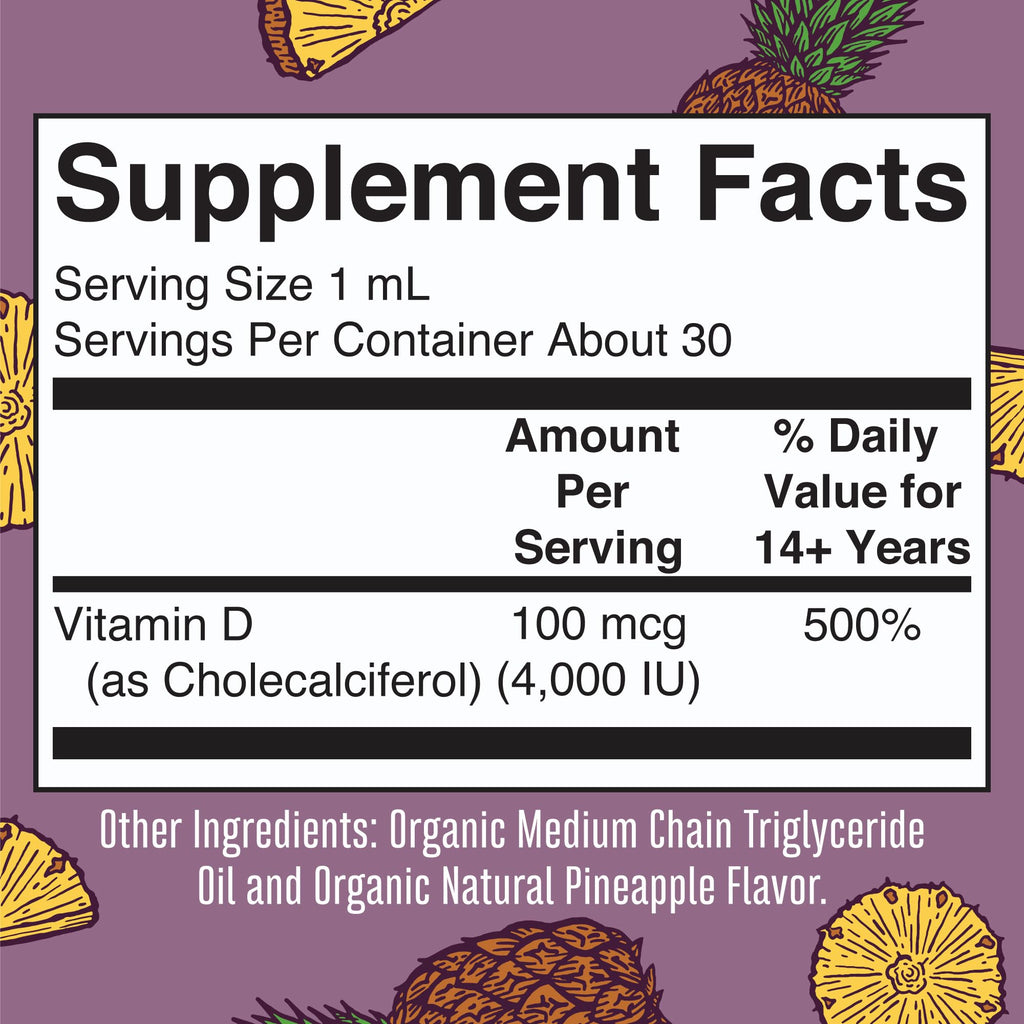 MARYRUTH'S Megadose Vitamin D3 Drops, Vitamin D 4000 IU, Vegan, 30 Servings | USDA Organic, Immune Support & Bone Health, Vegan, Gluten Free, Non-GMO
