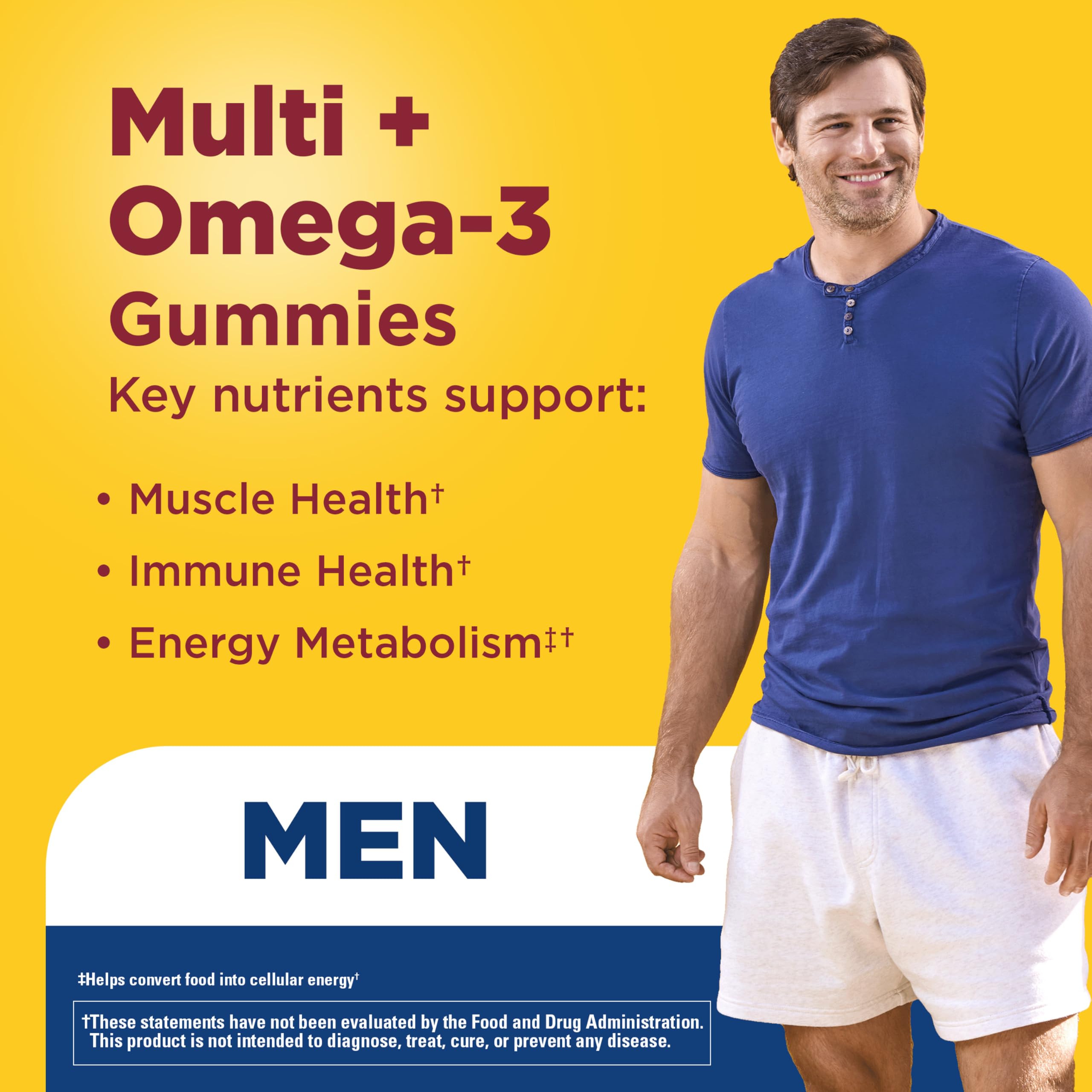 Nature Made Mens Multivitamin Gummies with Omega-3, 150 Count | Vitamins and Minerals Gummy with Omega-3, Mens Gummy Multivitamins for Daily Nutritional Support, 75 Day Supply