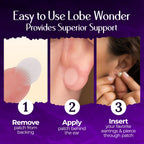 Lobe Wonder The ORIGINAL Earring Support Patches – 60 Clear & Latex-Free