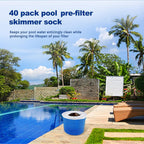 40 Pack Pool Skimmer Socks for Filters Baskets/Hot Tub Filter, Works Perfect with The Surface Skimmer for Inground and Above Ground Pool, Swimming Pool Accessories for Adults Kids