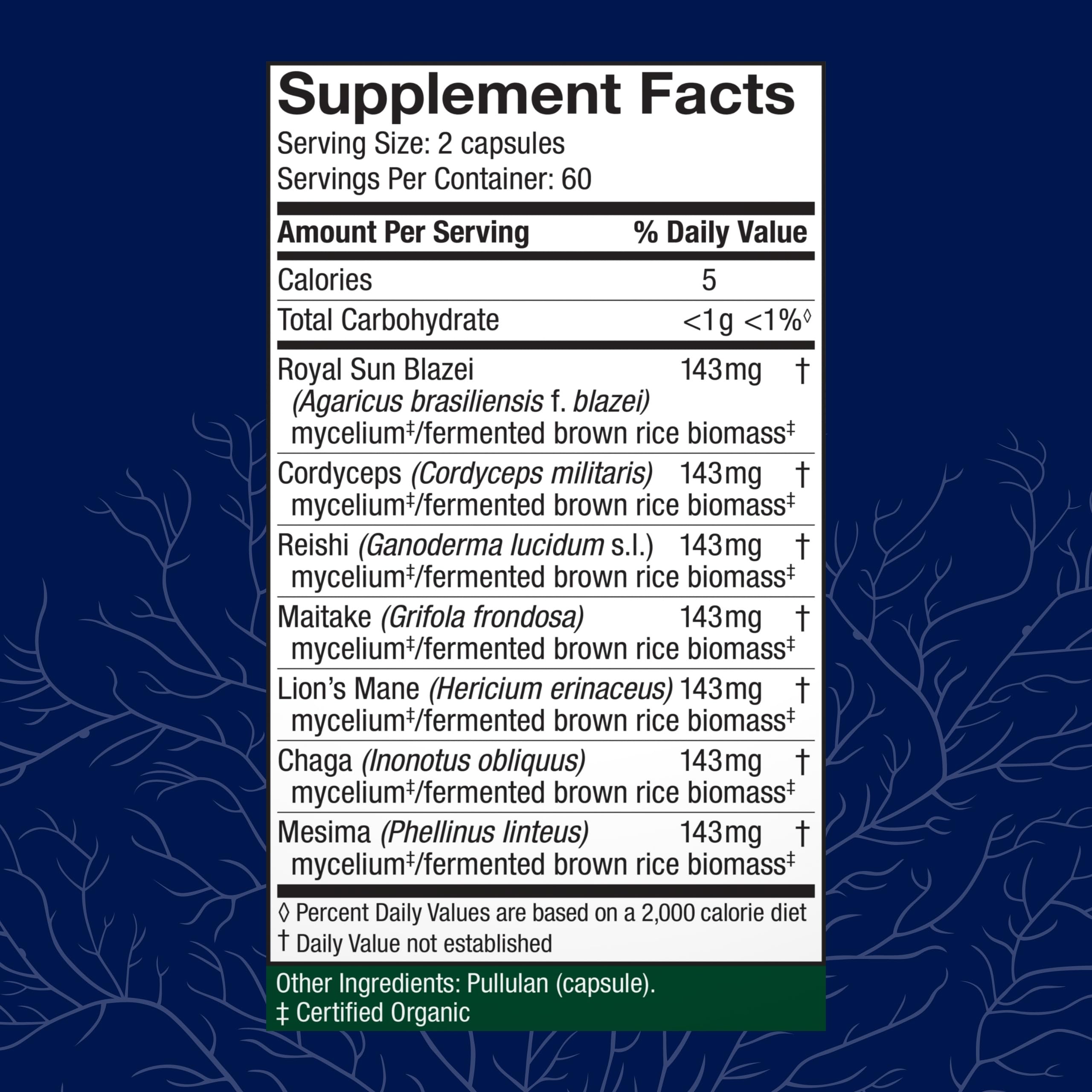 Host Defense Stamets 7, Immune Support, 120 Capsules | 7 Species Blend, Functional Mushroom for Immune Support, 60 Servings