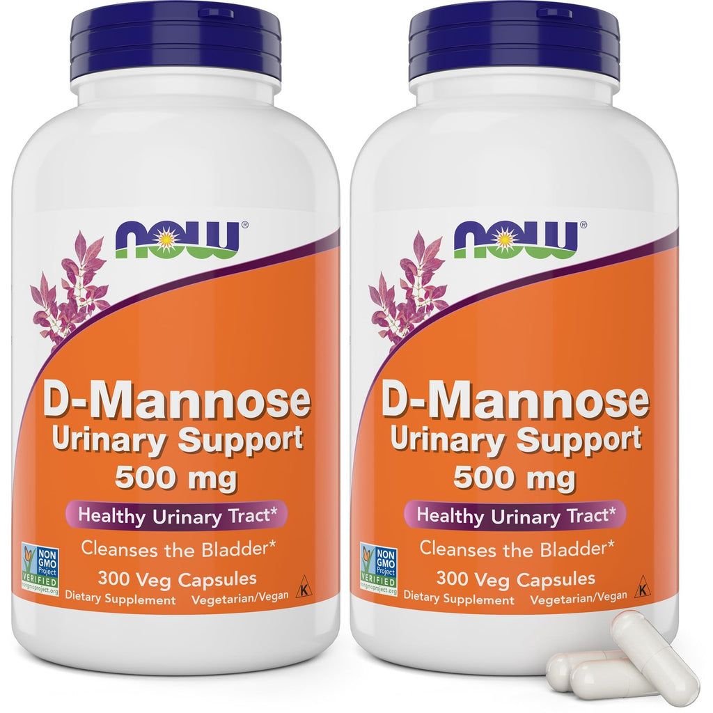 Now Foods D-Mannose, 120 Caps 500 mg (Pack of 3)