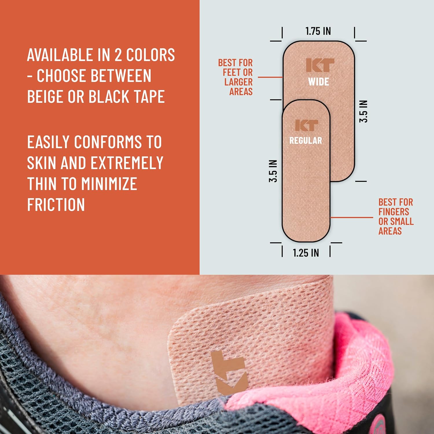 Buy now KT Health Blister Prevention Tape â€“ 30 Precut Strips for Blister Protection, Strong Adhesive, Dermatologist Tested, Ideal for Athletes and Active Lifestyles â€“ Black at indiglob india