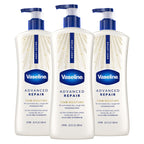 Vaseline Advanced Repair Body Lotion for Dry Skin, Unscented 20.3oz 3ct | Body moisturizer delivers 72HR moisture with Vaseline Jelly & Ultra-Hydrating Lipids to help restore skin's moisture barrier
