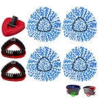 Mop Heads Replacements for O-Cedar RinseClean 2-Tank Spin Mop, Mop Replace Head for O Cedar, Mop Heads Include 4 Pack Mop Refills, 2 Scrubber Mop Heads, 1 Mop Base, Reusable, Easy to Replace