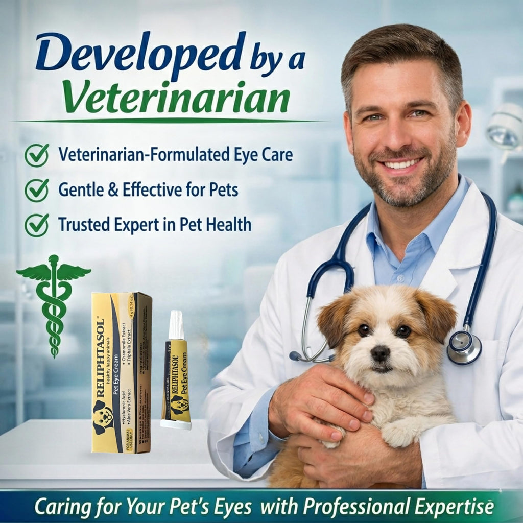 Pet Eye Cream – Vet-Formulated Dog Eye Infection Treatment, Pink Eye Relief, Conjunctivitis Relief, Dry Eyes & Red Eye, Tear Stain Remover for Dogs, Cats, Cattle, Sheep, Horses – 1 Tube