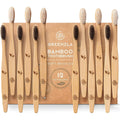 Buy now Greenzla Bamboo Toothbrushes for Adults â€“ 12 Pack Wooden Toothbrush Set with Charcoal-Infused Soft Bristles, Natural Oral Care for Daily Use 1 Count (Pack of 12) at indiglob india