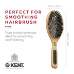 Buy now Kent PF07 Extra-Large 100% Boar Bristle and Non-Scratch Nylon Mix Cushion Brush - Wooden Detangling and Oval Smoothing Paddle Brush for Thin Hair - Made in England at indiglob india