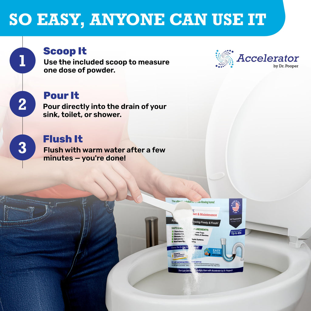 Dr. Pooper Drain Cleaner & Maintenance – Grease Trap & Pipe, Septic Safe