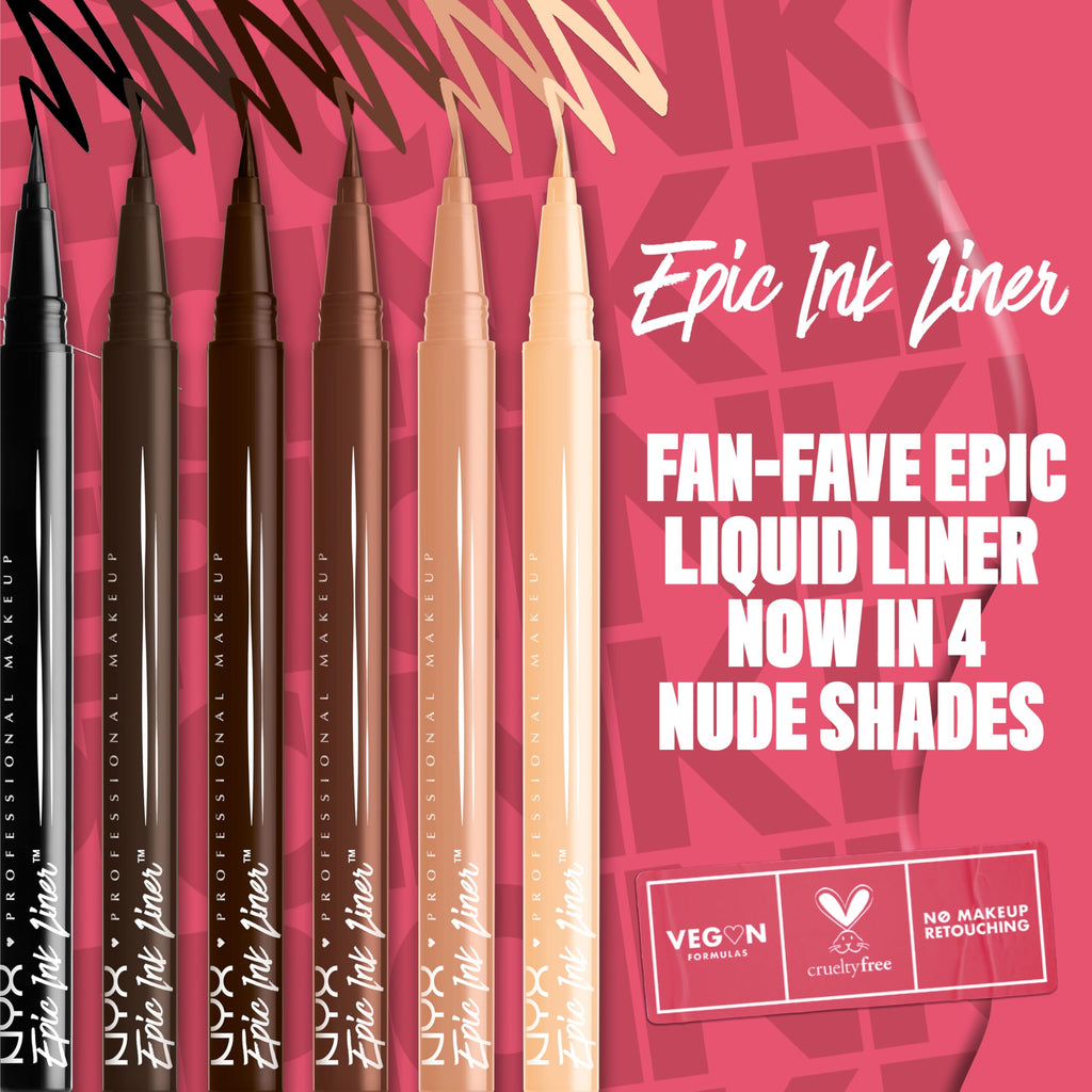 Buy now NYX PROFESSIONAL MAKEUP Epic Ink Liner, Waterproof Liquid Eyeliner with Vegan Formula - Dark Chocolate (Dark Brown Matte) at indiglob india