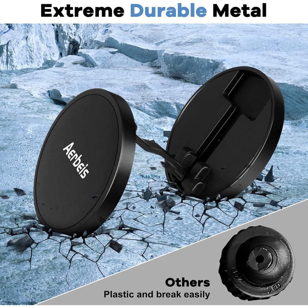 Buy now Magnetic Phone Holder for Car - Folding Car Phone Mount Adapter Dual Metal Magnetic Phone Holder Stand for Magsafe iPhone and All Android Smartphones at indiglob india