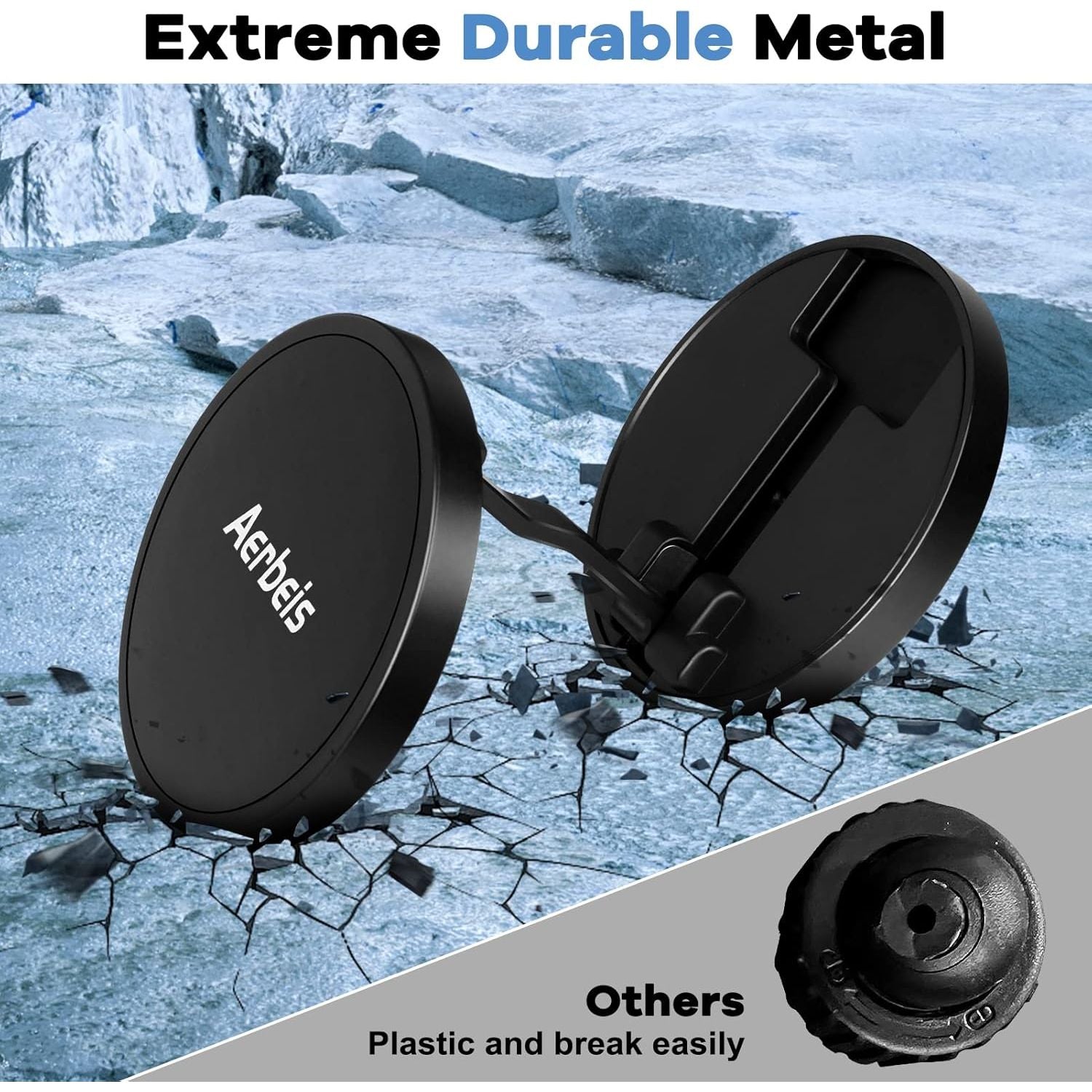 Buy now Magnetic Phone Holder for Car - Folding Car Phone Mount Adapter Dual Metal Magnetic Phone Holder Stand for Magsafe iPhone and All Android Smartphones at indiglob india