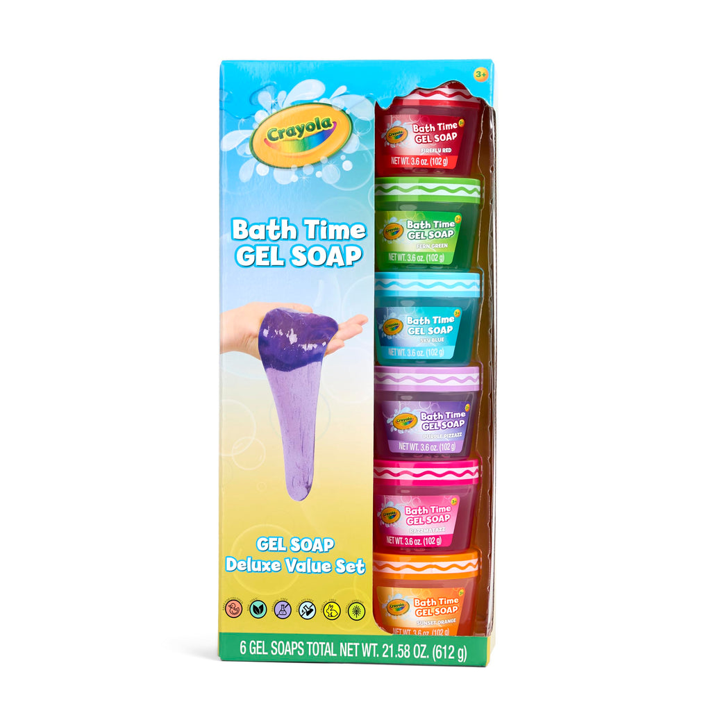 Buy now Crayola Bath Time Slime 6 Piece Set, Soaps with Slime Texture & Consistency, Multi Color Bath Soap 6 Pack / 3.6 oz Each, Colors Included: Red, Green, Blue, Purple, Pink, & Orange at indiglob india