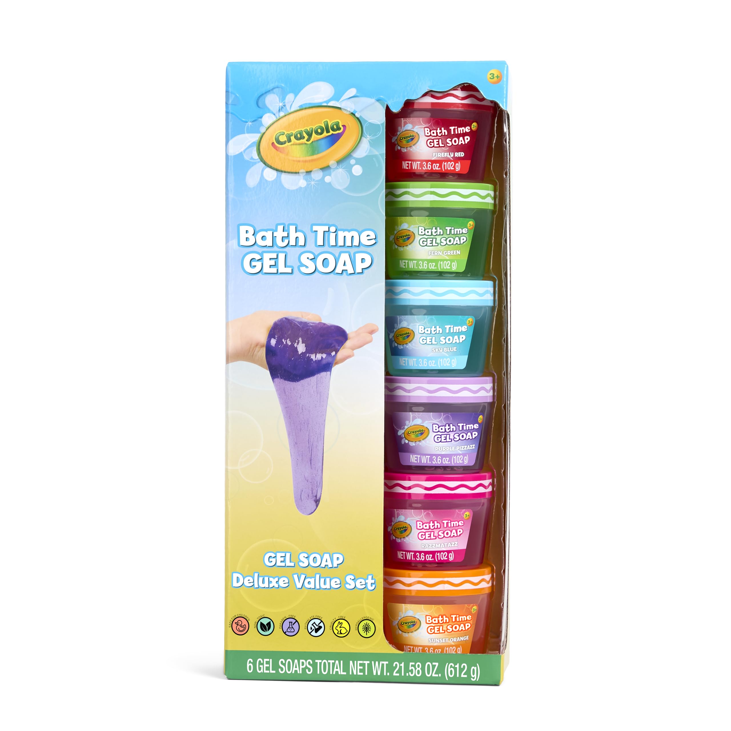 Buy now Crayola Bath Time Slime 6 Piece Set, Soaps with Slime Texture & Consistency, Multi Color Bath Soap 6 Pack / 3.6 oz Each, Colors Included: Red, Green, Blue, Purple, Pink, & Orange at indiglob india