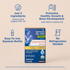Mommy's Bliss Organic Baby Vitamin D Drops, No Artificial Color, 0.11 Fl Oz | Vitamin D3 that promotes healthy growth and bone development in newborns and up; 100 servings per pack