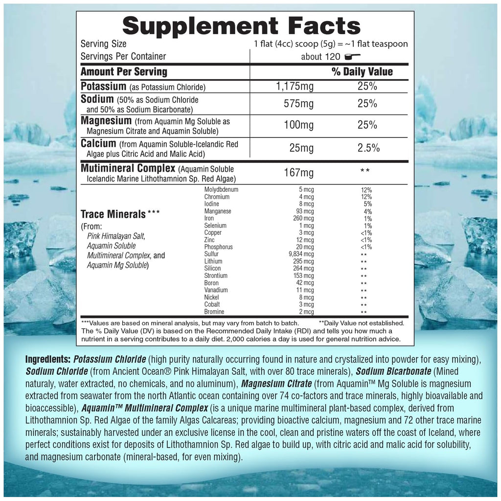Fast Lyte Fasting Electrolyte Supplement Powder | No Sugar Unflavored Raw Electrolytes | 25% RDI Magnesium and Potassium with Trace Minerals | Carnivore & Keto Friendly | Sugar Free Fasting Salts