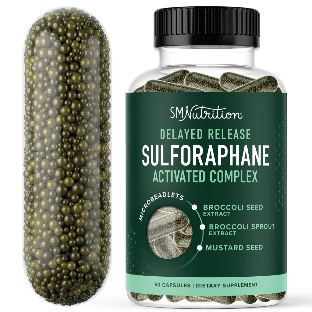 50MG Sulforaphane Supplement from Broccoli Sprouts, Doctor-Formulated | NRF2 Activation, Cellular Health & Immune Support, Glucoraphanin & Myrosinase, Third-Party Tested, 60 Broccoli Seed Beadlets