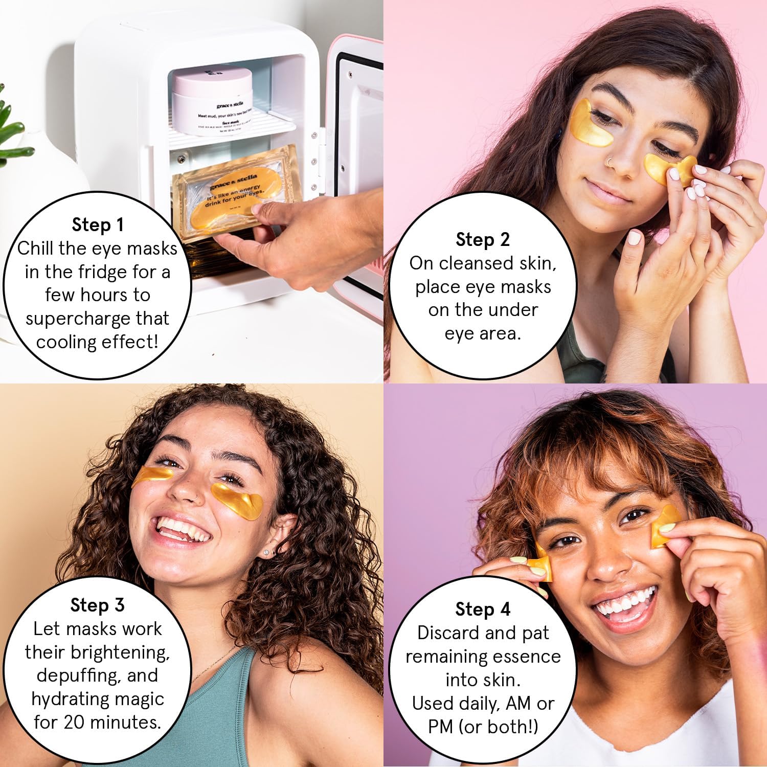 Buy now grace & stella Award Winning Under Eye Mask - Gifts for Women - Reduce Dark Circles, Puffy Eyes, Wrinkles, Under Eye Patches - Birthday, Bachelorette Party Favors - Vegan Self Care (24 Pairs, Pink) at indiglob india