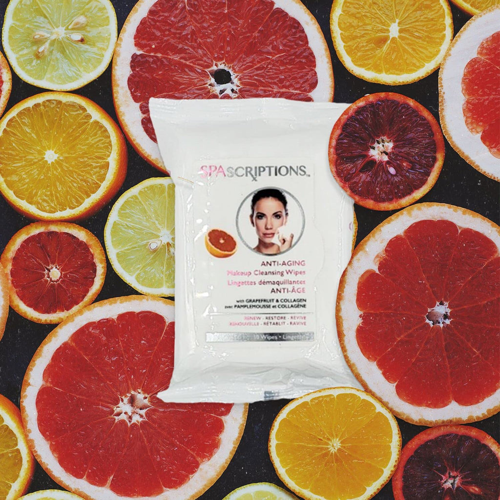 Buy now Spascriptions™ Anti-Aging, Brightening, Moisturizing & Pore Refining Towelettes Removes Waterproof Makeup, Revives with Collagen, Vitamin C, Coconut Oil, and Aloe Hypoallergenic, 120 Ct. 4 Pack at indiglob india