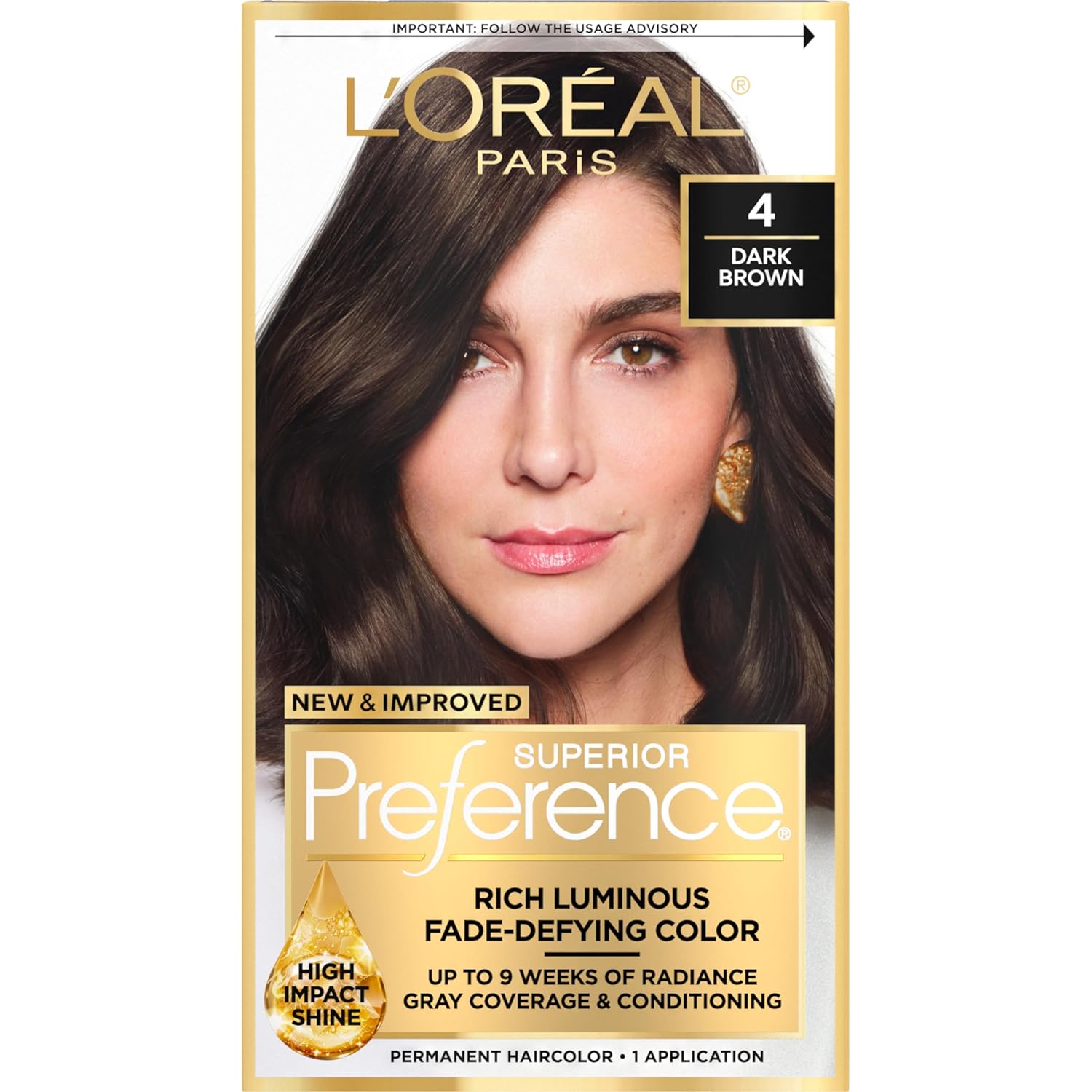 Buy now L'Oreal Paris Superior Preference Luminous Fade-Defying Permanent Hair Color, Hair Dye For Up to 9 Weeks of Radiance, Light Ash Blonde 9A, 1 Hair Dye Kit 4 Dark Brown 1 Count (Pack of 1) at indiglob india