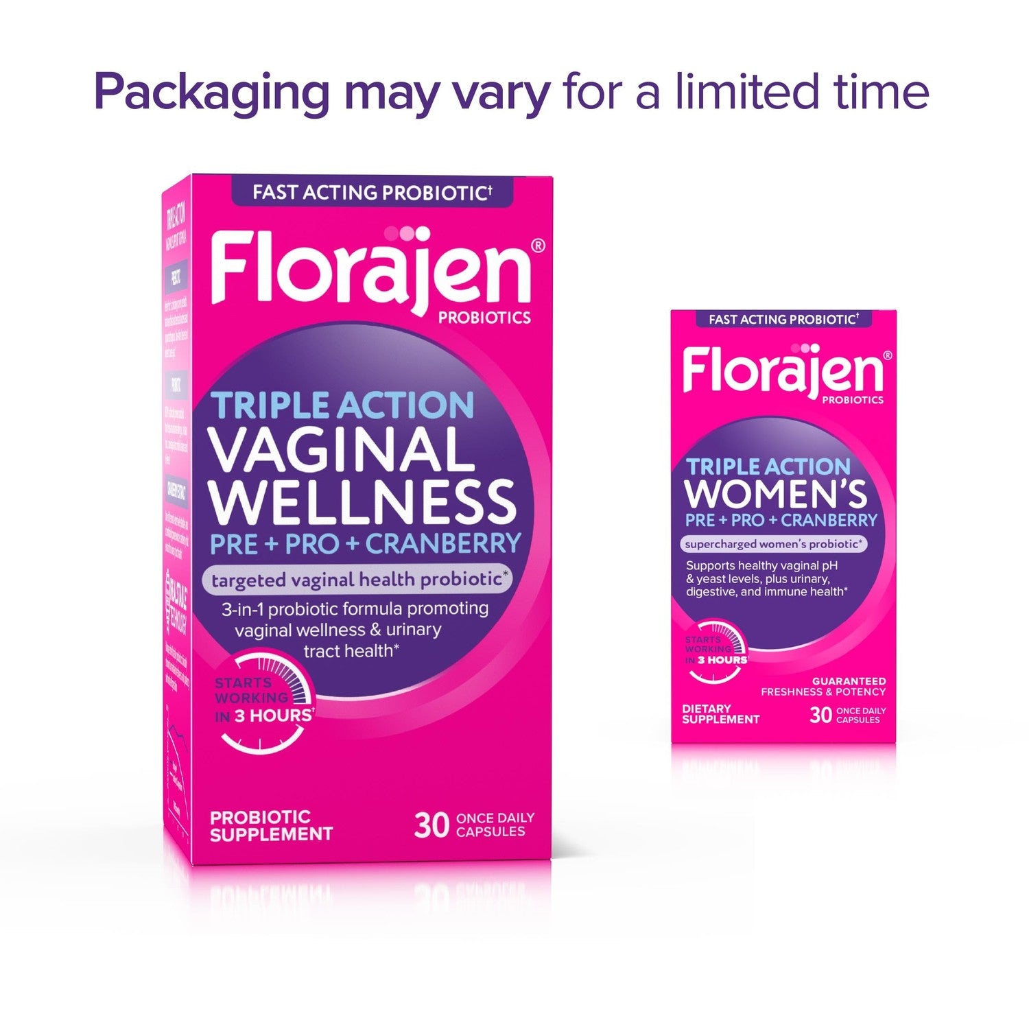 Florajen Women’s Probiotic with Cranberry, 30 Capsules | Prebiotic for Vaginal, Digestive, & Immune Support, Gut & Urinary Health, Vegan, Gluten-Free, Daily Wellness