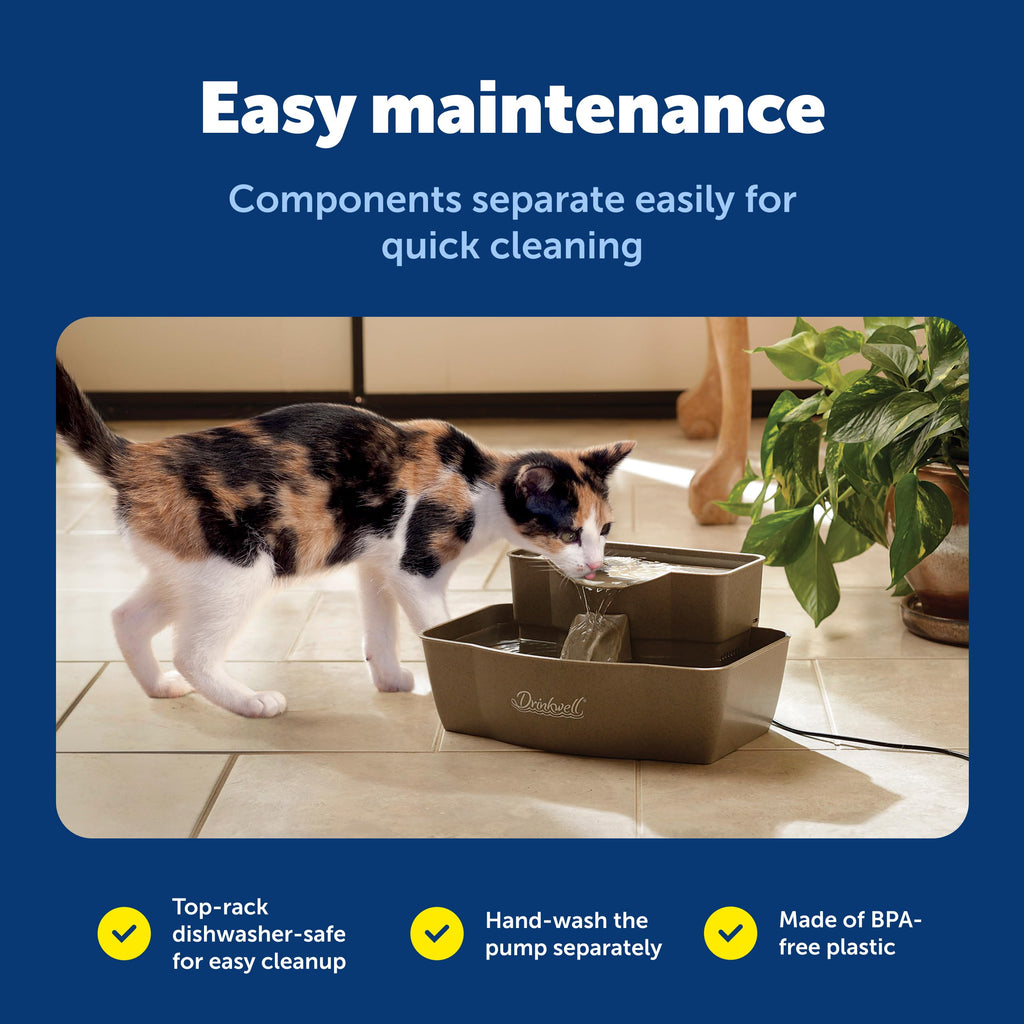 Buy now PetSafe Drinkwell Multi-Tier Pet Fountain - Encourages Hydration for Cats & Dogs - Large-Capacity Waterer - Double Tier - Filtered Fountain with Carbon Filter - 100 oz Water Capacity at indiglob india