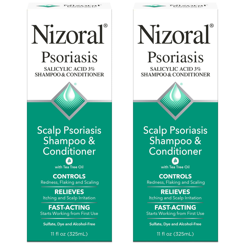 Nizoral Psoriasis Shampoo & Conditioner, 11 Oz, Gentle Scalp Treatment | Relieves Itching and Flaking, Redness and Scaling Effective Scalp Psoriasis Shampoo with Salicylic Acid and Tea Tree Oil