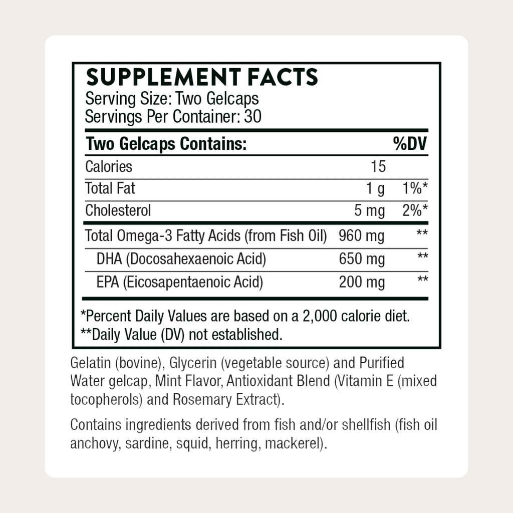 THORNE Prenatal DHA, Omega-3 Fish Oil with EPA & DHA, 60 Softgels | Supports a Healthy Pregnancy & Baby’s Brain and Nervous System Development from Pregnancy to Nursing*, NSF Contents Certified