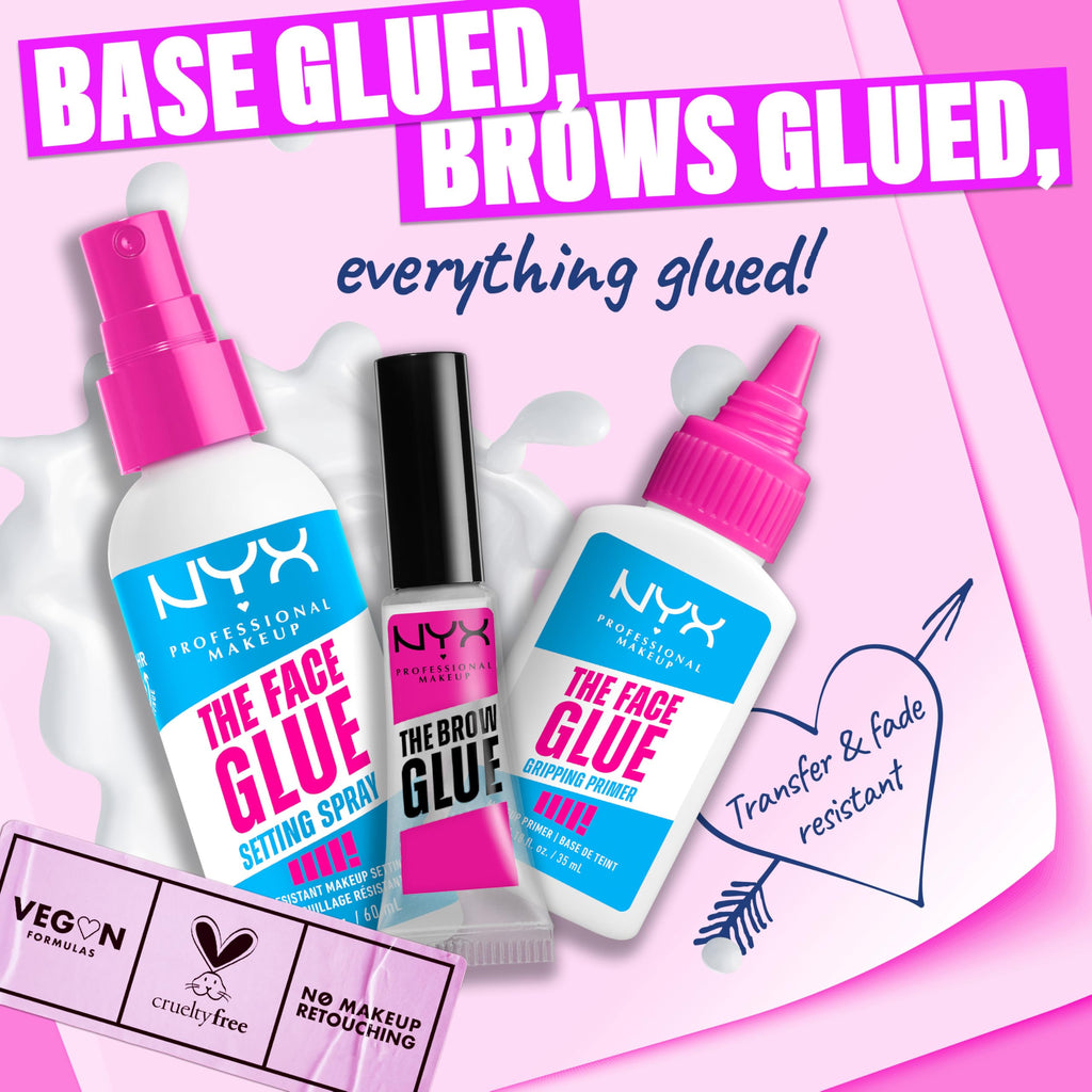 Buy now NYX PROFESSIONAL MAKEUP The Face Glue Setting Spray, Transfer-Resistant Waterproof Setting Spray, Up to 24HR Make Up Wear at indiglob india