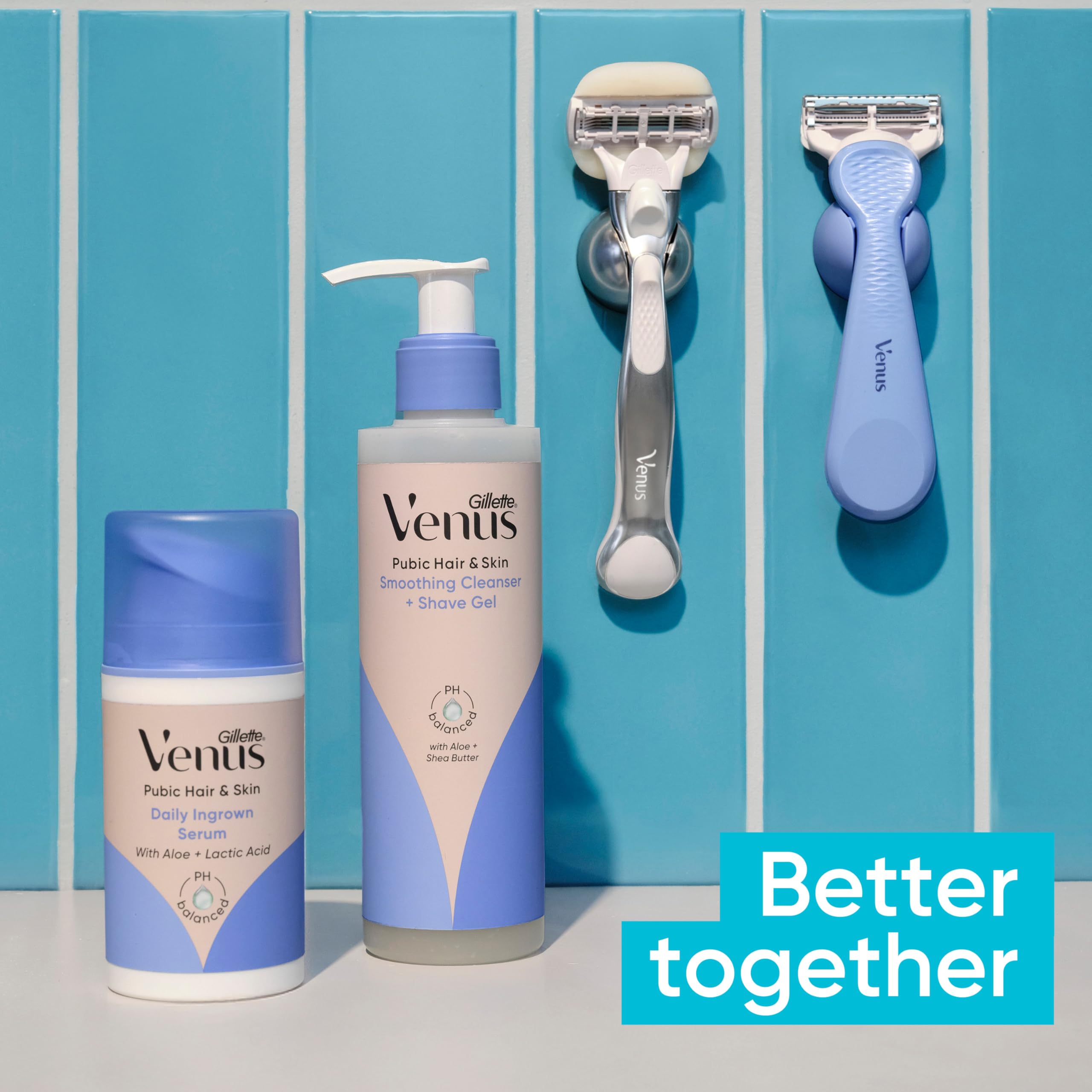 Gillette Venus Intimate Grooming Women's Razor for Pubic Hair and Skin, Bikini Razor, Handle + 3 Razor Refills