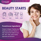 NATURE TARGET Multi Collagen Peptides Powder, 50 Servings | Type I, II, III, V, X, Hydrolyzed Collagen Peptides with Vitamin C, Hyaluronic Acid, Supports Skin Hair Nail & Joint, Non-GMO
