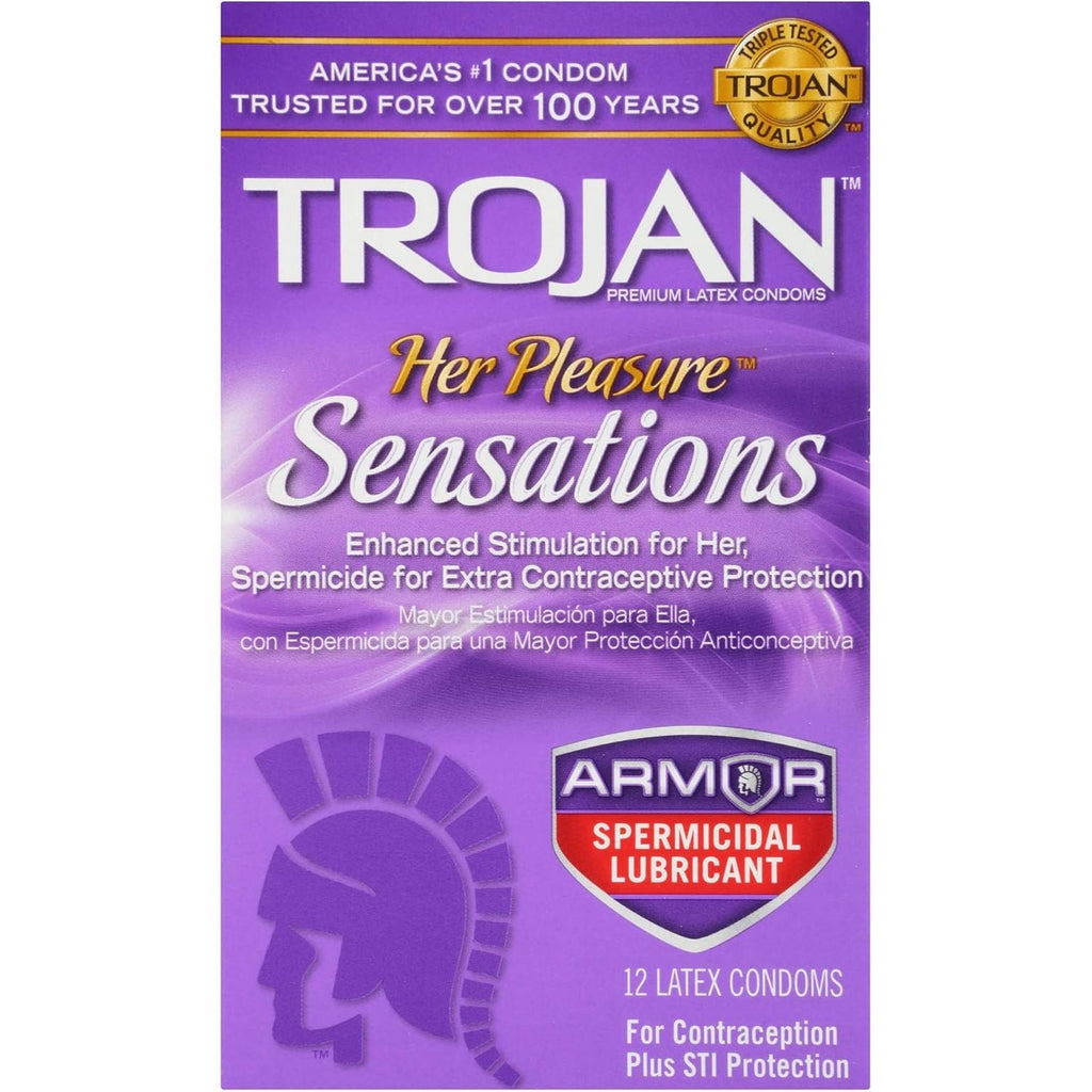 Buy now Trojan Her Pleasure Sensations Spermicidal Lubricated Condoms, 12ct at indiglob india