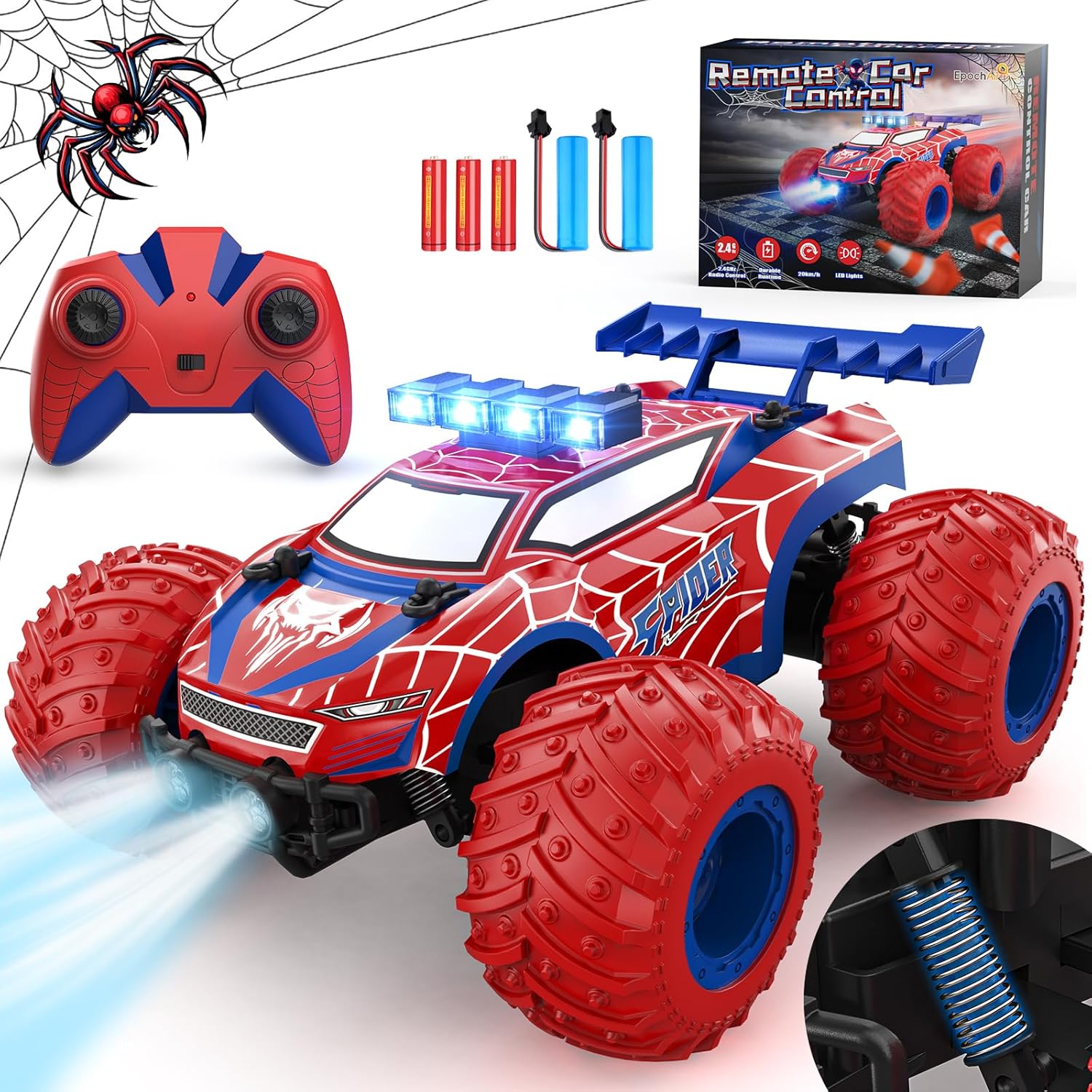 Buy now Remote Control Car - 20km/h 1:18 High Speed RC Cars Offroad with RBC &Headlights &Headlamps, 2.4GHz Toy Car Gift for 3 4 5 6 7 8 9 10-12 Year Old Boys Girls Kids Red at indiglob india