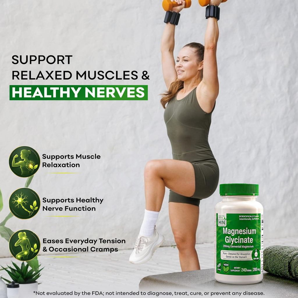 Magnesium Glycinate 1540mg | 200mg Elemental Magnesium Supplement,240 Count | 100% Pure Vegan, 3rd-Party Tested, Magnesium Supplement for Women & Men. No Oxide, Non-GMO & No Gluten, Easy-Swallow Tablets