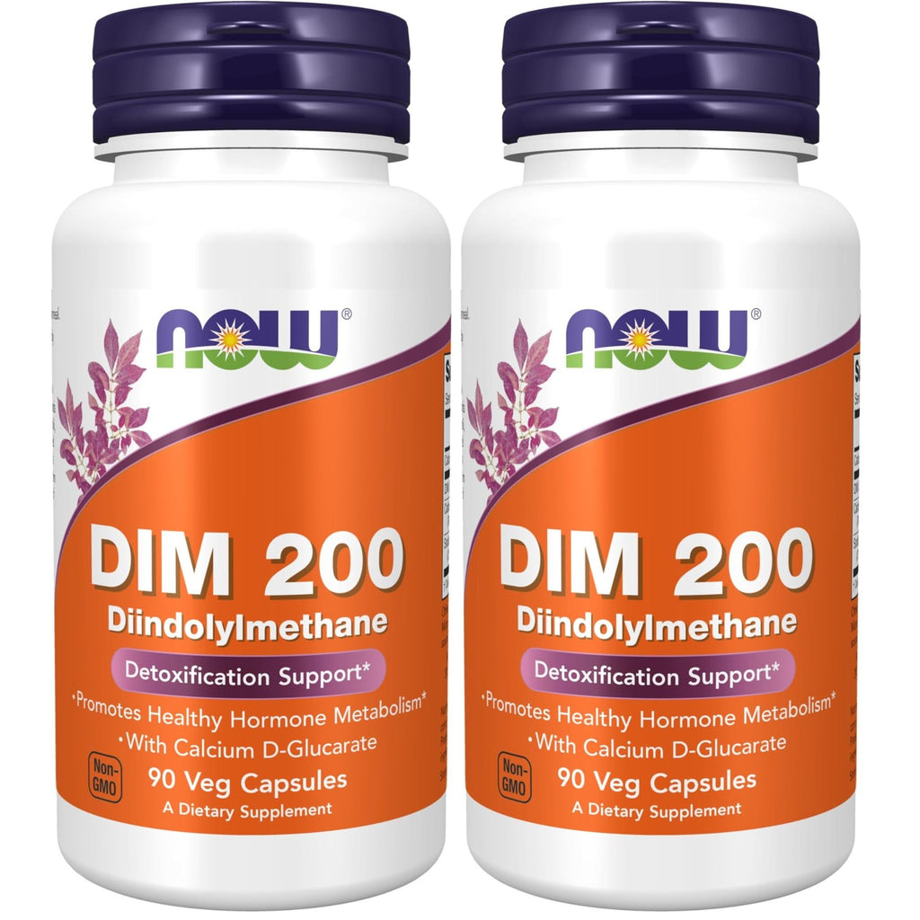NOW Foods Supplements, DIM 200 (Diindolylmethane) with Calcium D-Glucarate, 90 Veg Capsules