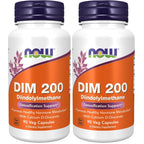 NOW Foods Supplements, DIM 200 (Diindolylmethane) with Calcium D-Glucarate, 90 Veg Capsules