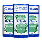 Dr Teal's Aluminum-Free Deodorant, Eucalyptus & Spearmint with Essential Oils, 2.5 oz (Pack of 3)