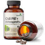 Futurebiotics Chill Pill + Ashwagandha, Stress & Mood Support, 120 Tablets | Advanced Calming Formula: Ashwagandha, Rhodiola, St. John's Wort & L-Theanine, Vegan, Non-GMO, Gluten-Free & Soy-Free