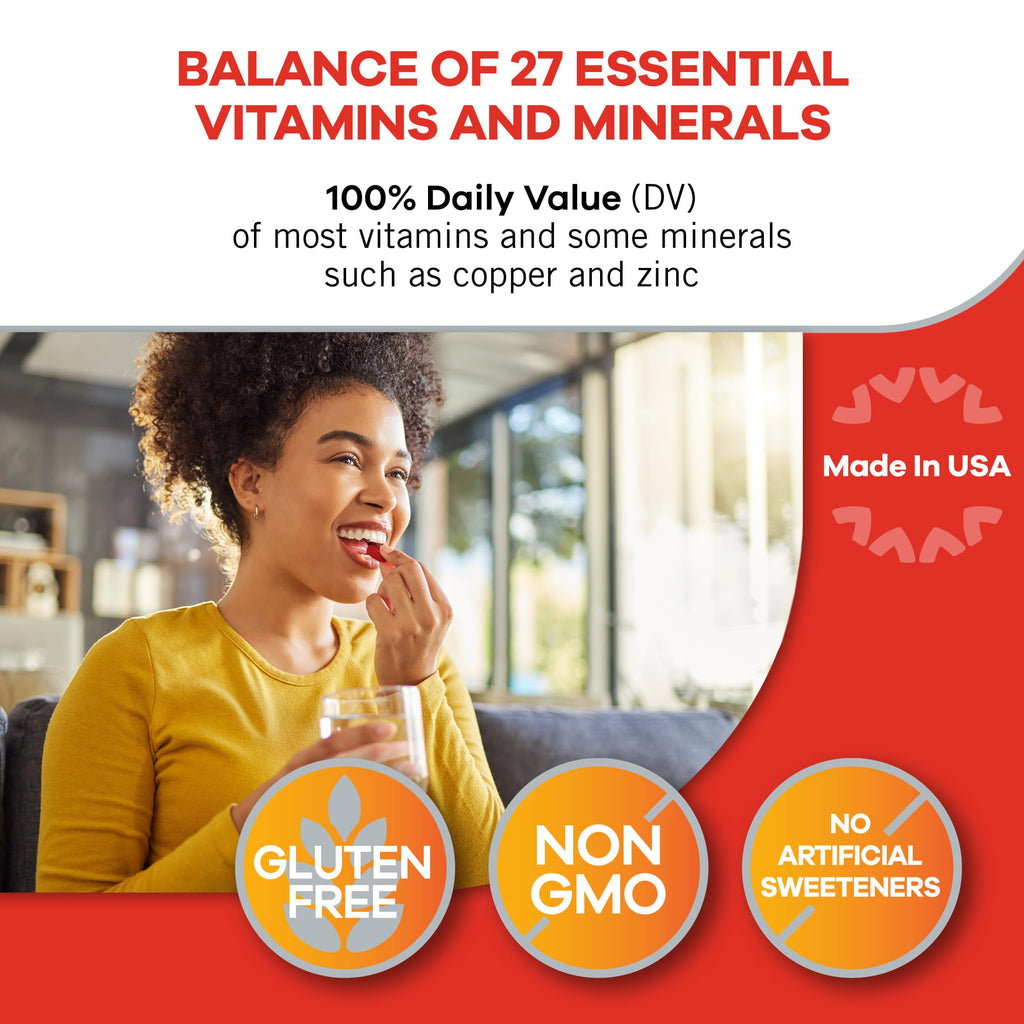 Geritol Multivitamin Supplement, 27 Essential Vitamins & Minerals, 100 Tabs | Daily support for adults, multivitamin tablets with 27 essential vitamins and minerals, gluten-free, non-GMO
