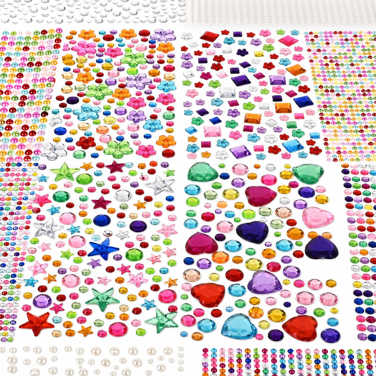 Gem Stickers, 5154Pcs Self-Adhesive Gems for Kids Crafts Scrapbook Supplies