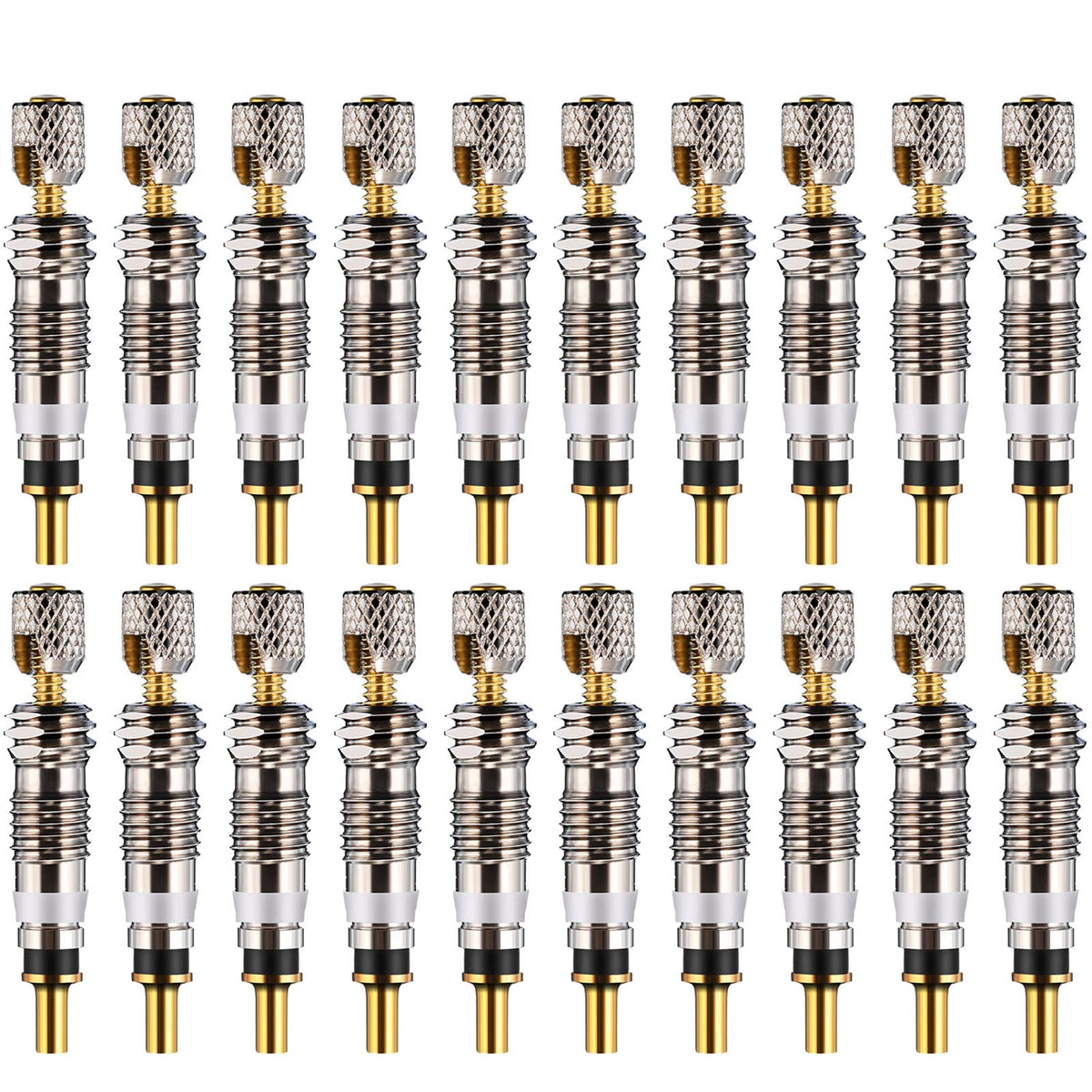 20 Pieces Presta Valve Core Replacement, Brass Tubeless for Road MTB Bike