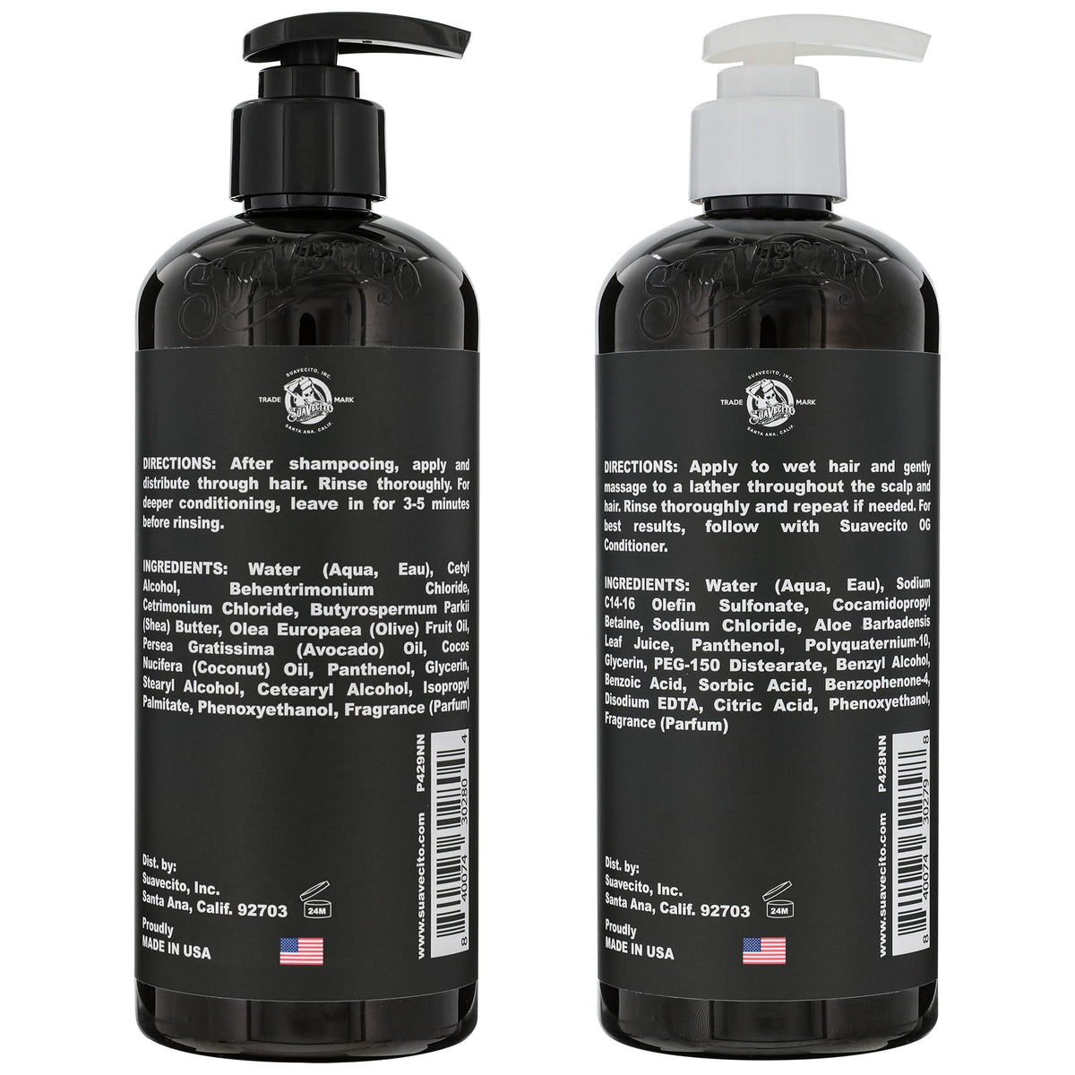 OG Shampoo & Conditioner Set 16 oz Pump Bottle with Provitamin B5, Natural Oils To Fortify & Restore Damaged Hair, Gently Cleanses Conditions Soothes & Hydrates, Sulfate Free Works On All Hair Types