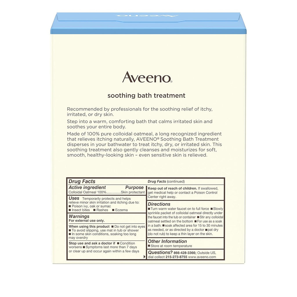 Buy now Aveeno Soothing Oatmeal Bath Treatment 8 ct, 3pk at indiglob india